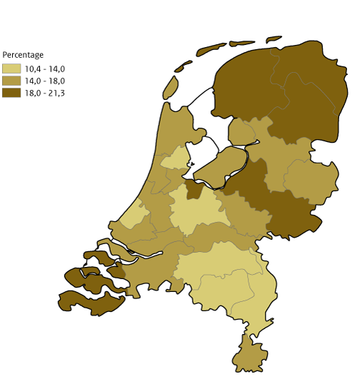 Kaart Roken jongeren ooit 2021