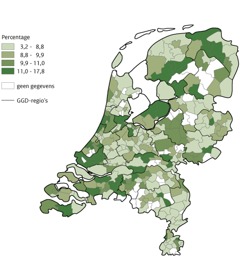 Kaart Social mediagebruik 2021