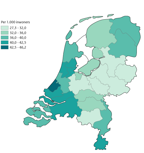 Kaart Nederland Ambulance-inzetten 2021
