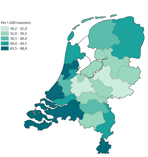 Kaart NL Ambulance-inzetten 2022