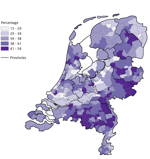 Kaart NL Donorregistraties per 1 januari 2024