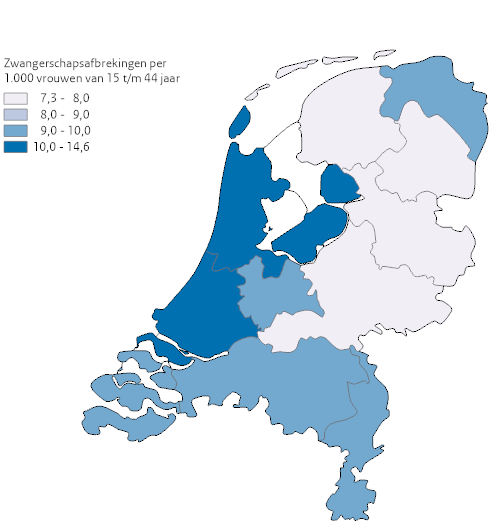 Kaart NL zwangerschapsafbreking 2024